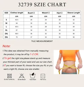 Detailed size chart for long sleeve bodysuit shapewear with S to 3XL measurements in cm
