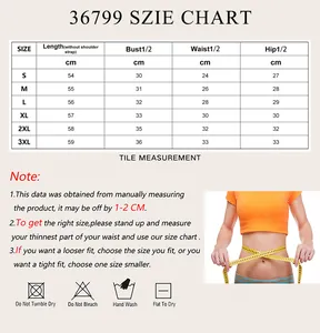 Detailed size chart for seamless women's bodysuit with measurements from size S to 3XL