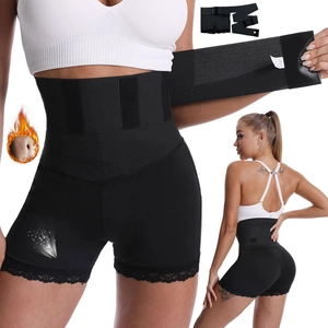 Gaine Amincissante Taille Haute pour Femme Contrôle du Ventre Ceinture Waist Trainer Remonte Fesse Pantalon Noir