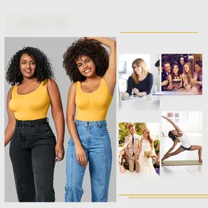 Bright yellow seamless shapewear bodysuit for daily office party and wedding wear