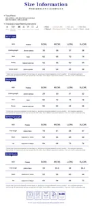 Detailed size chart for yoga sets featuring tops, bra and pants measurements in centimeters