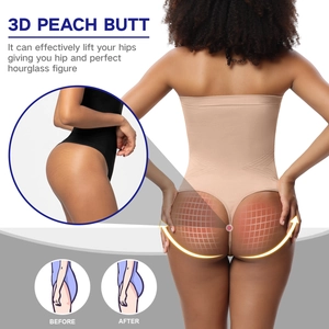 Detailansicht nahtloser Shapewear mit hoher Taille, Push-up-Effekt und stützendem Netzgewebe