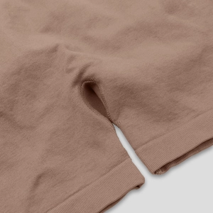 Close-up of seamless high-waist shaper shorts showing breathable mesh fabric texture