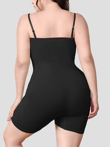 Back view of black seamless bodysuit showing tummy control and butt lifting effect