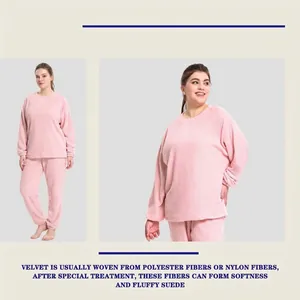 Ensemble de pyjama en velours rose avec doublure en polaire épaisse pour l'hiver
