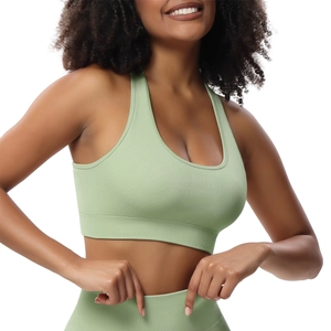 Minzgrünes geripptes Sport-BH- und Leggings-Set für Yoga und hochintensives Training