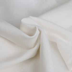 Macro shot of 350g heavy cotton fabric showing soft texture and premium white knit detail