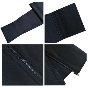 Detail of durable black waist trainer featuring heavy-duty zipper and velcro closure