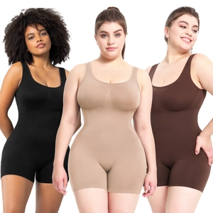 Women's shapewear bodysuit in black, beige and brown colors with slimming effect