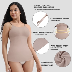 Women's nude shapewear camisole with tummy control and adjustable thin straps