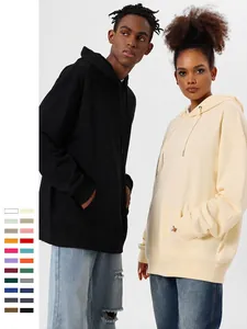 Women Oversized Cotton Hoodie Plus Size Heavyweight Solid Color Baggy Hooded Sweatshirt With Kangaroo Pocket Casual Streetwear