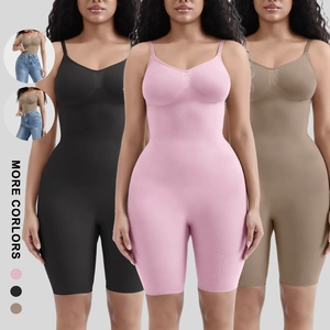 Shapewear bodysuit for women in pink black and brown showing tummy control fit