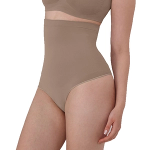 Set perizoma modellante a vita alta e reggiseno senza cuciture in beige scuro