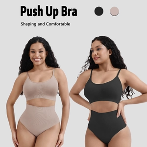 Seamless push up bra and high waist panties set for shaping and maximum comfort