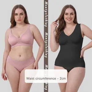 Women's V-neck high-elastic slimming bodysuit vest for tummy control in pink and black