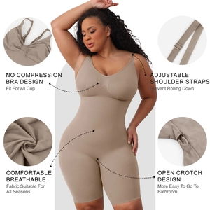 Full body shapewear bodysuit with adjustable straps and breathable fabric for women