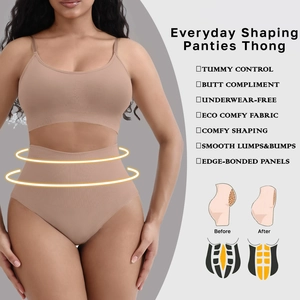 Completo modellante nudo senza cuciture con canotta e perizoma a vita alta snellente