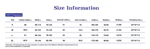 Detailed size chart for women's compression bodysuit with exact measurements in cm