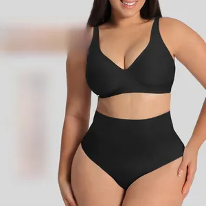 Detail view of high-waist seamless tummy control panties with butt-lifting feature