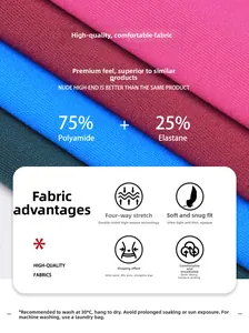 Détails du tissu en 75% polyamide et 25% élasthanne avec haute élasticité et toucher doux