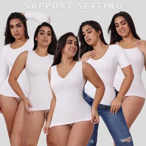 Seamless Women Shapewear Top Tummy Control Slimming Vest T-Shirt Long Sleeve Polyamide Bodysuit Shaping Tank Top Underwear