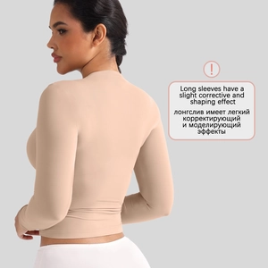Haut sculptant à manches longues pour femme avec effet amincissant et sans couture