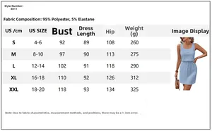 Size chart for women's hollow texture square neck dress with measurements in cm