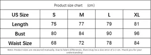Detailed size chart for cotton linen strap dress with bust and waist measurements