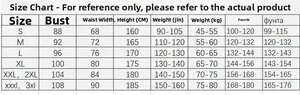 Detailed size chart for sleeveless evening dress showing measurements from S to 3XL