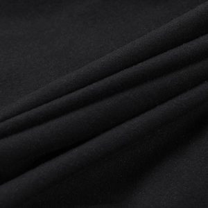 Gros plan sur un tissu en maille noire montrant la texture douce et les détails fins