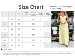 Detailed size chart for elegant solid color tie-waist A-line midi dress for women
