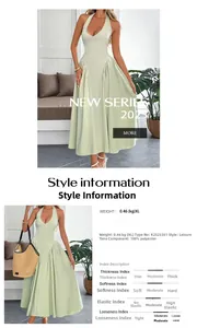 Détail de la robe longue dos nu vert clair en tissu mousseline plissé 100% en polyester