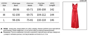 Size chart showing S, M, L dimensions for the off-shoulder bow evening dress