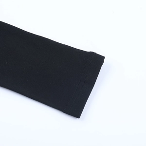 Close-up of black long sleeve cuff with high-quality double-needle stitching detail