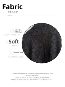 Close-up of soft black lace fabric with floral pattern for slim-fit autumn dress