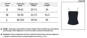 Size chart showing bust, waist, and length measurements for the backless halter crop top