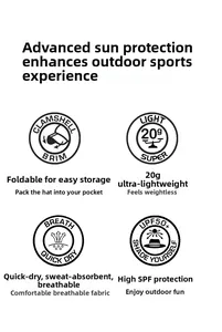 Features of ultra-light 20g kids sun visor with UPF50+ protection and foldable design