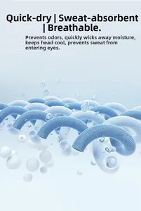Detail of blue breathable sun hat fabric with quick-dry and sweat-wicking technology