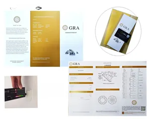 Authentic GRA moissanite grading report showing D color and VVS1 clarity details