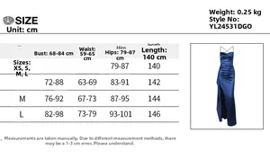 Detailed size chart for the slim long sleeve T-shirt with measurement specifications
