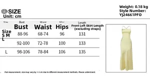 Size chart for strapless A-line dress with bust, waist, and hip measurements