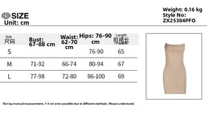 Guide des tailles détaillé pour robe ligne A bustier avec mesures précises en centimètres