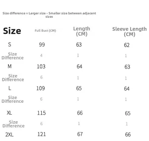 Size chart showing bust and length measurements in centimeters for women's sleeveless top