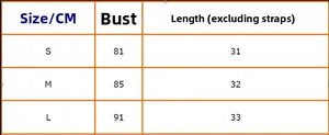 Detailed size chart for vintage plaid bustier crop top showing bust and length measures