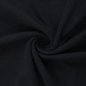 Close-up of soft black knitted fabric texture with elegant drapes and smooth velvet finish