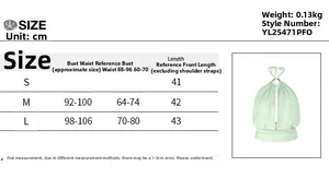 Size chart for women's halter top showing bust, waist, and length measurements in cm