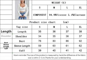 Detailed size chart for elegant white square neck flare sleeve top with fabric components