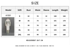 Guide des tailles pour la robe moulante à épaules dénudées avec mesures de S à 2XL