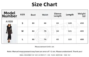 Size chart for lace fishtail dress with measurements for chest waist and sleeve length