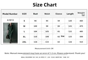 Guide des tailles détaillé pour robe mi-longue en daim à manches longues pour femmes